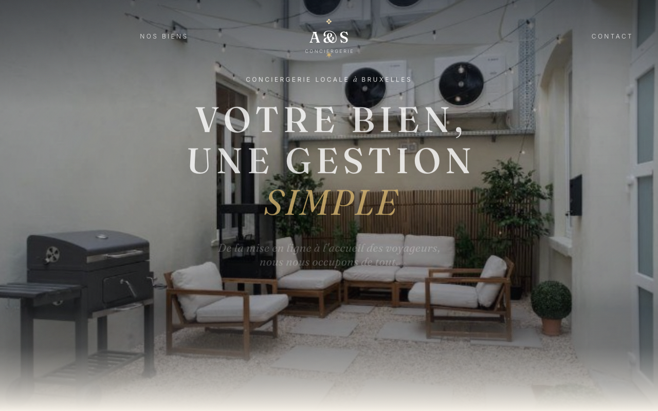 Site web A&S Conciergerie, gestion locative courte durée